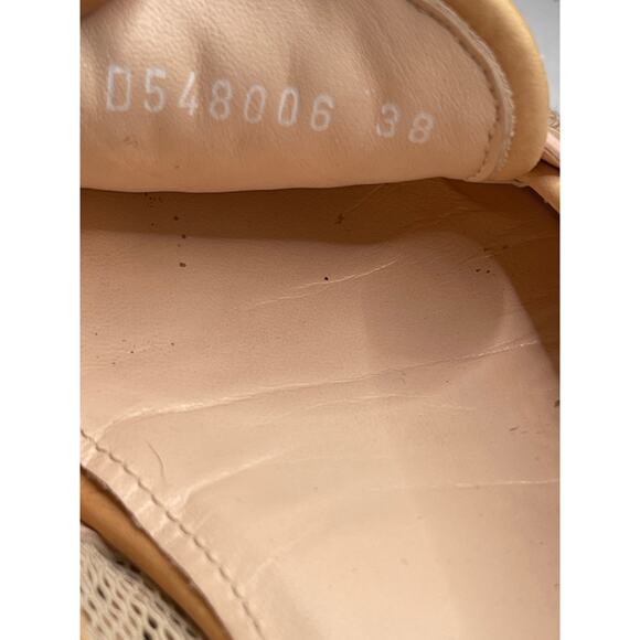 Loafers AGL Womens Size 8 Beige Woven Leather Loafers D548006 EU 38